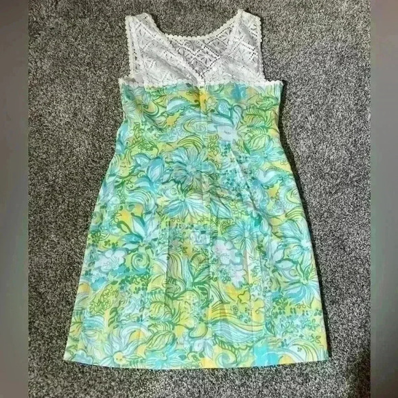 Lilly Pulitzer Sofia Lace Shift Dress Dandelion Yellow Beach Gypsies Size 2 - Picture 10 of 11